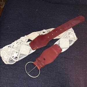Never Worn ! Aerie REAL LEATHER Braided Belt